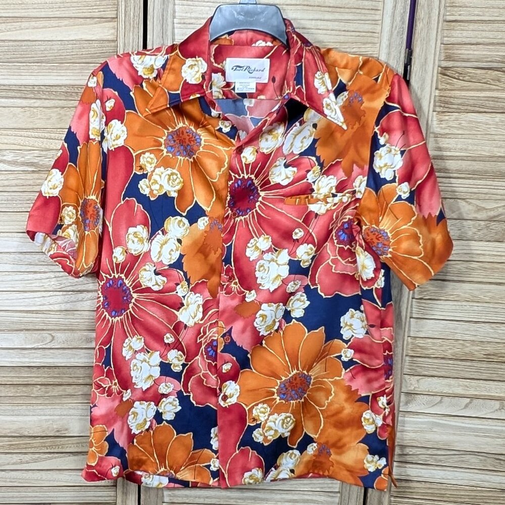 Tori Richard Floral Short Sleeve Shirt VINTAGE Size Large